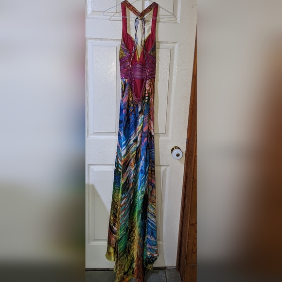 Floral backless Prom Dress - Picture 3 of 5